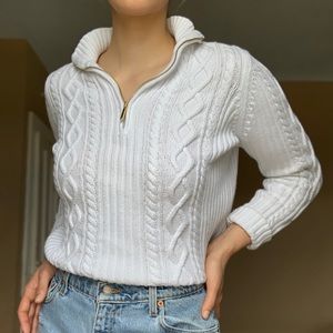 Preppy Knit Quarter Zip Sweater